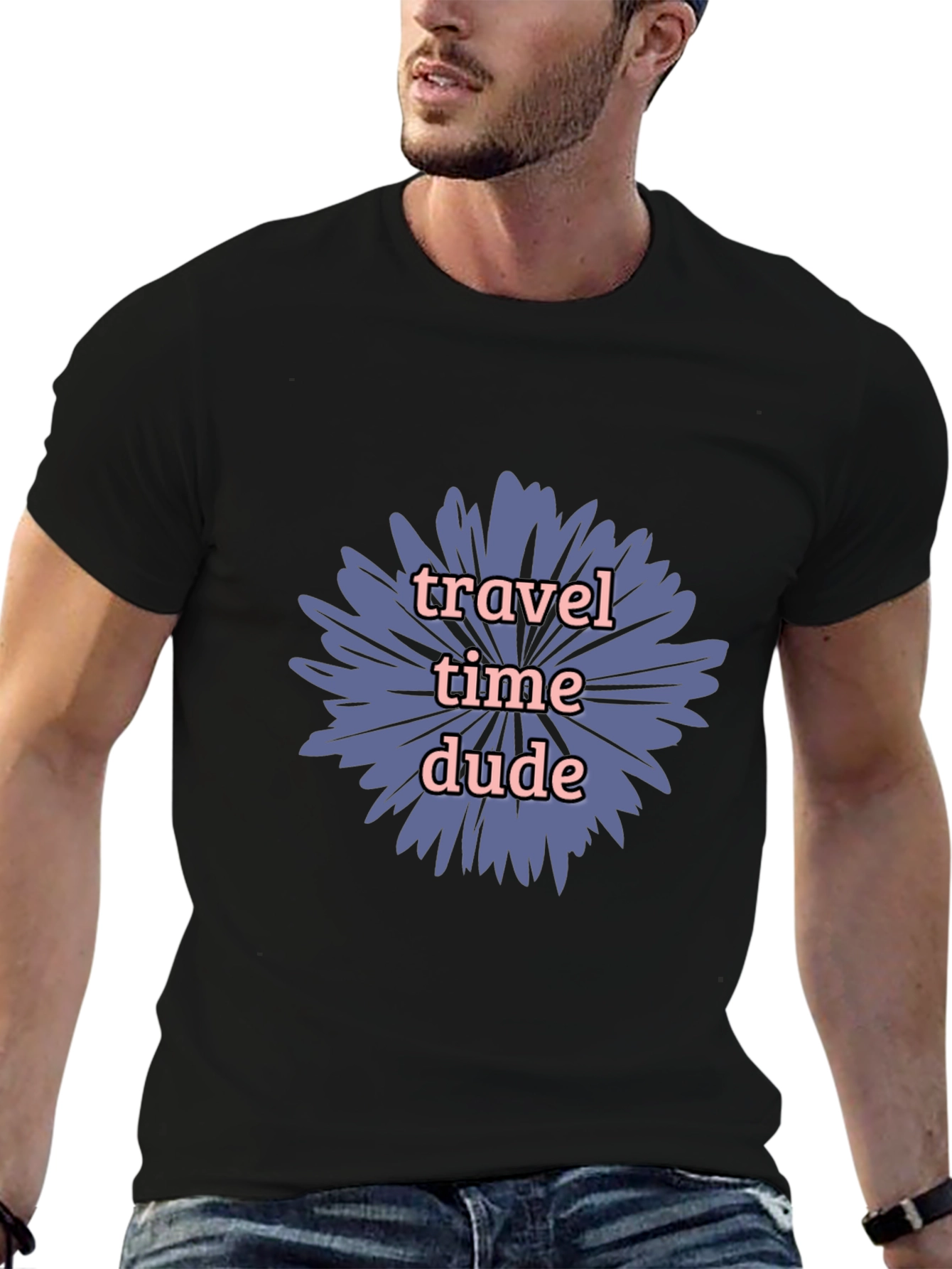 Travel Time Dude Graphic Tee - Black
