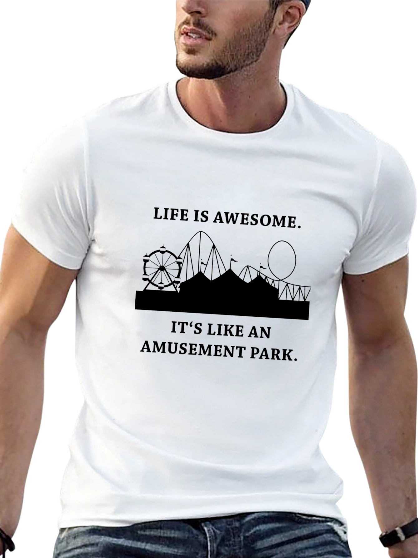 Life is Awesome Amusement Park Graphic Tee