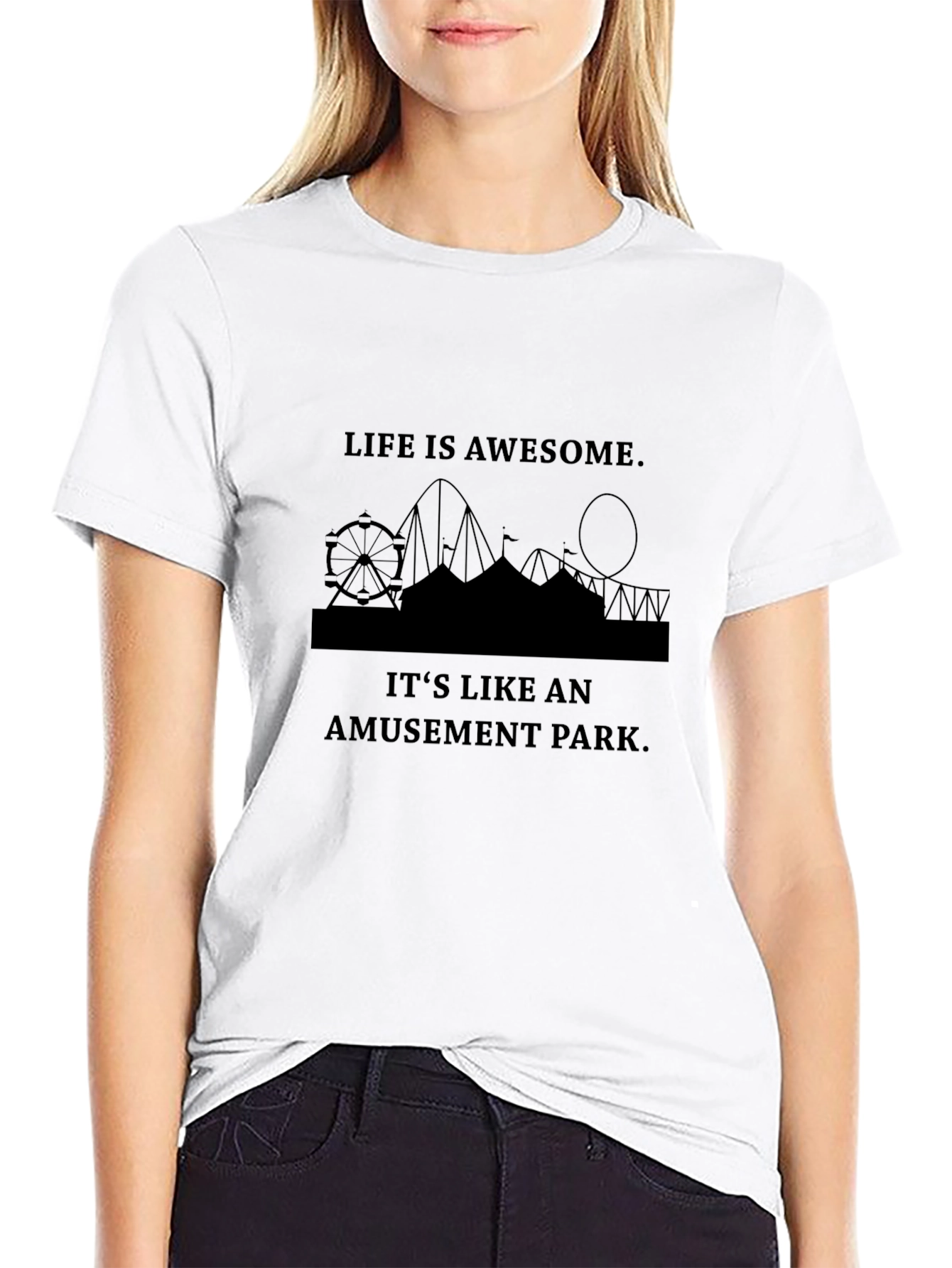 Life is Awesome Amusement Park Graphic Tee