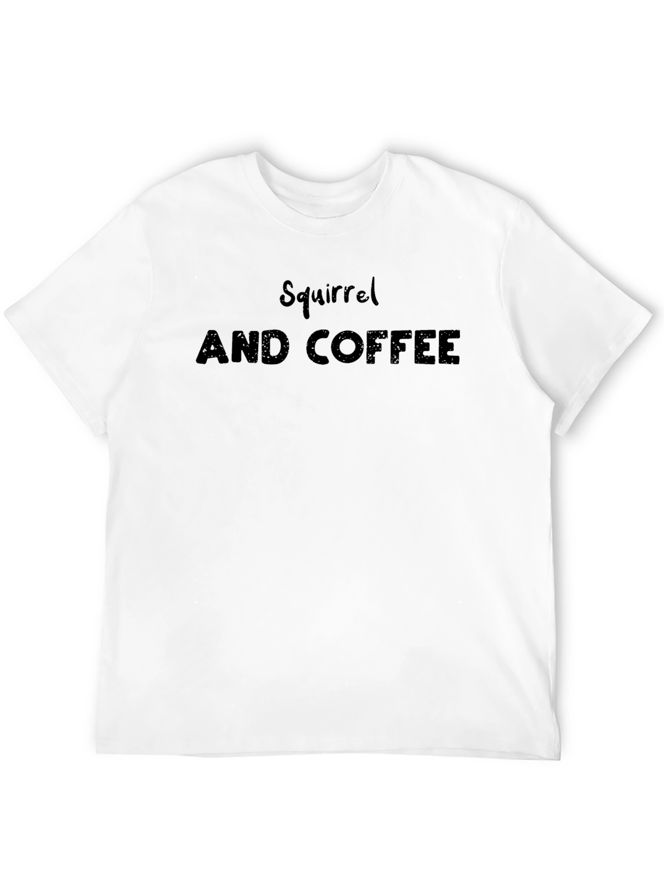Squirrel and Coffee Black Graphic Tee
