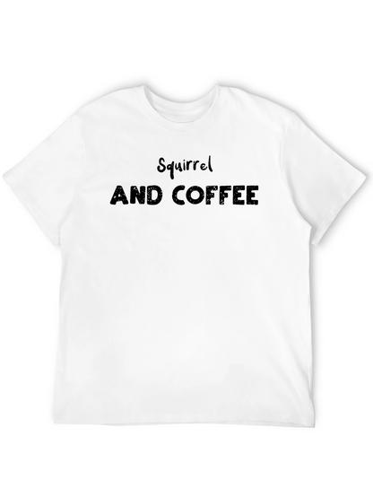 Squirrel and Coffee Black Graphic Tee