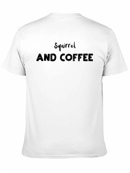 Squirrel and Coffee Black Graphic Tee