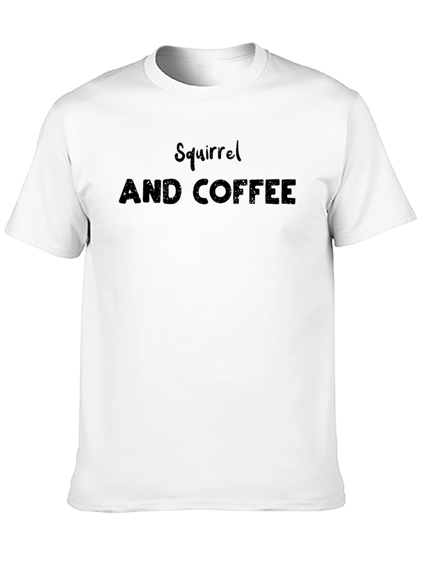 Squirrel and Coffee Black Graphic Tee
