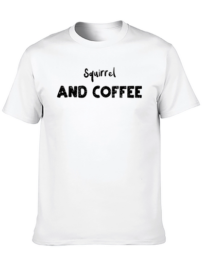 Squirrel and Coffee Black Graphic Tee