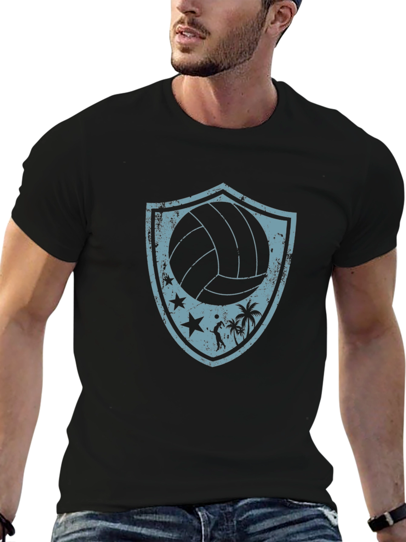 Volleyball Beach Shield Graphic T-Shirt