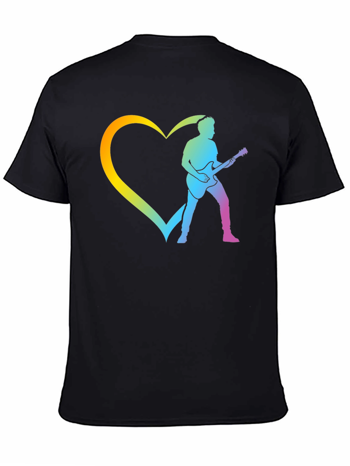 Guitar Player Heart Graphic T-Shirt