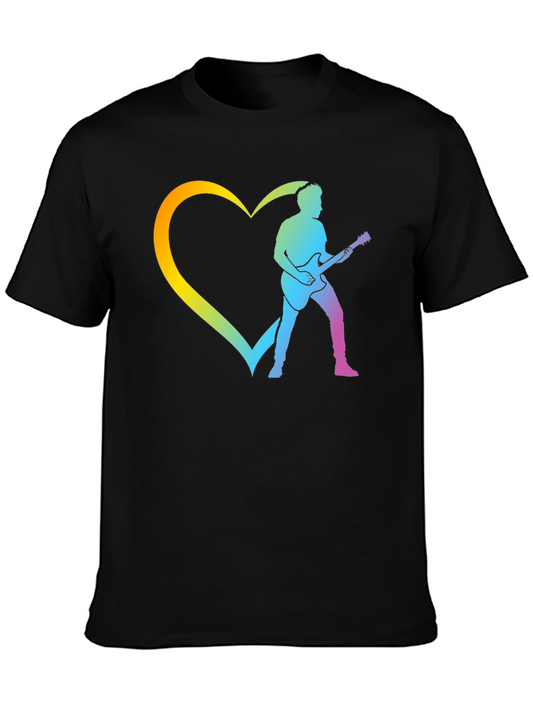 Guitar Player Heart Graphic T-Shirt