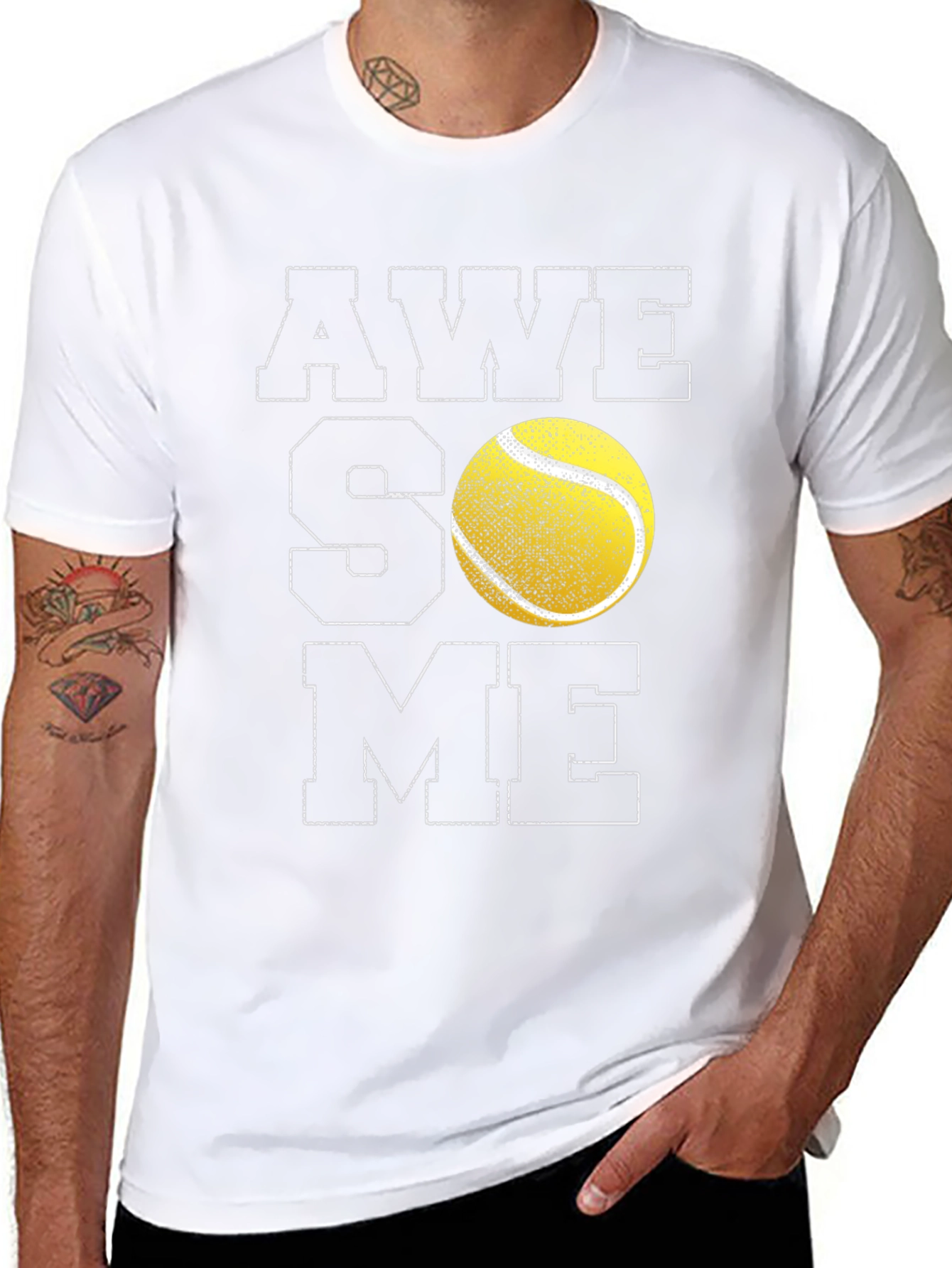 Awesome Tennis Ball Graphic T-Shirt