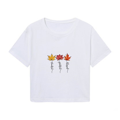 Grateful Blessed Fall Maple Leaf Seasonal Crop Top