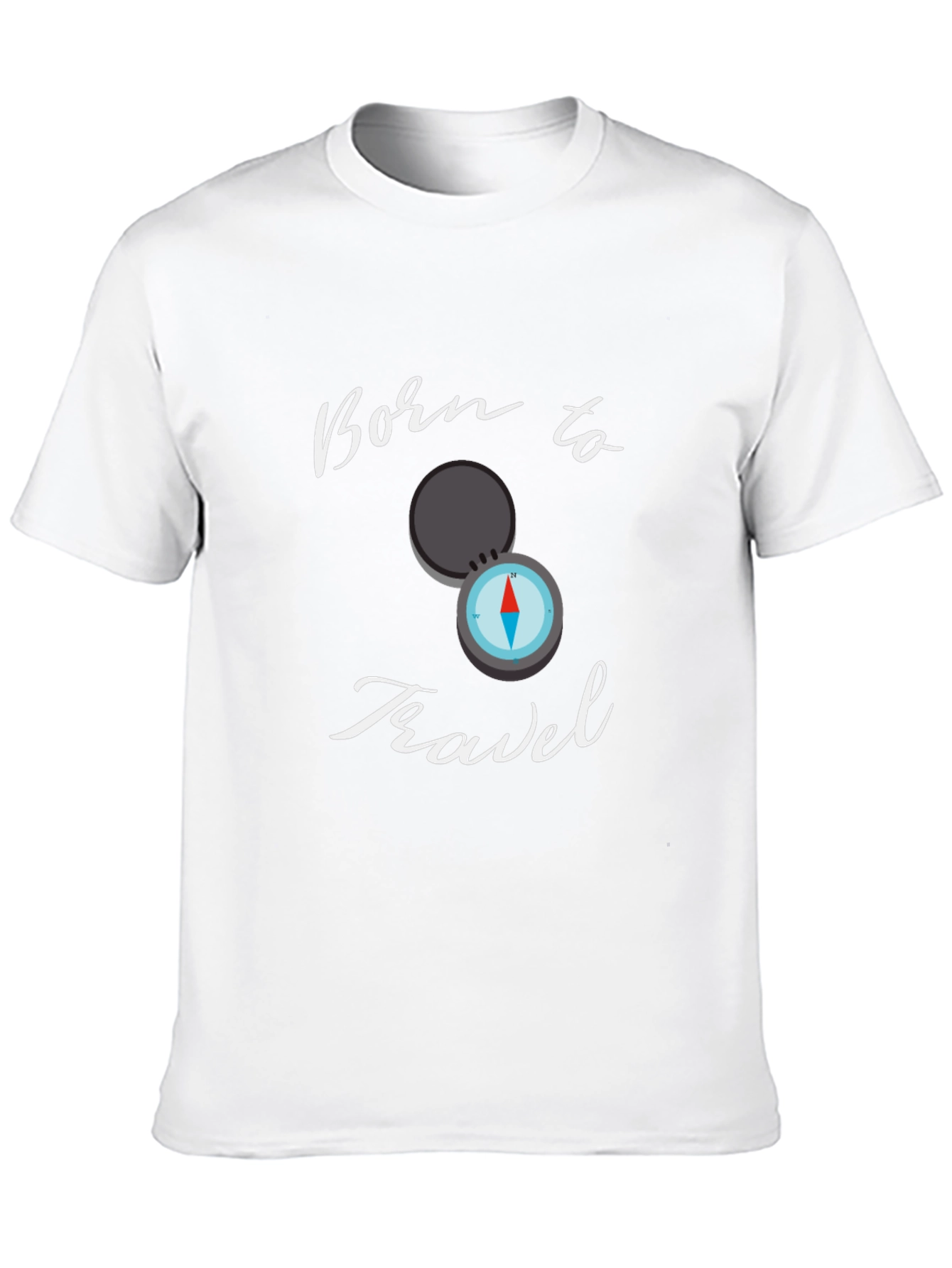Born To Travel Black T-Shirt Compass Graphic Design