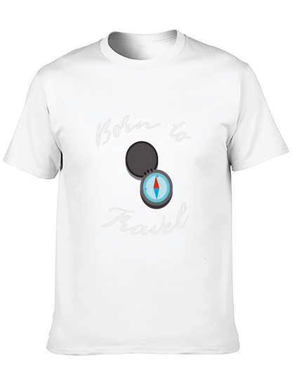 Born To Travel Black T-Shirt Compass Graphic Design