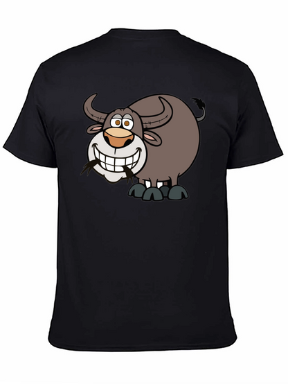 Cartoon Buffalo Graphic Tee - Soft Cotton