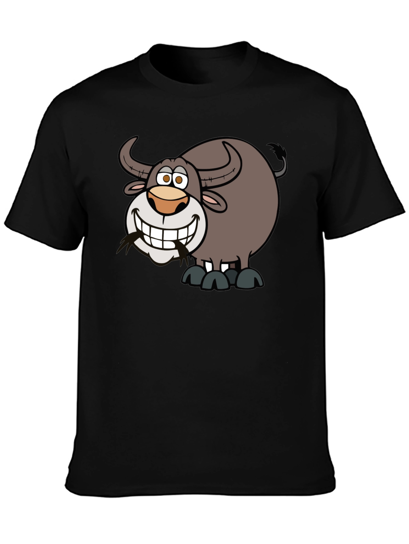 Cartoon Buffalo Graphic Tee - Soft Cotton