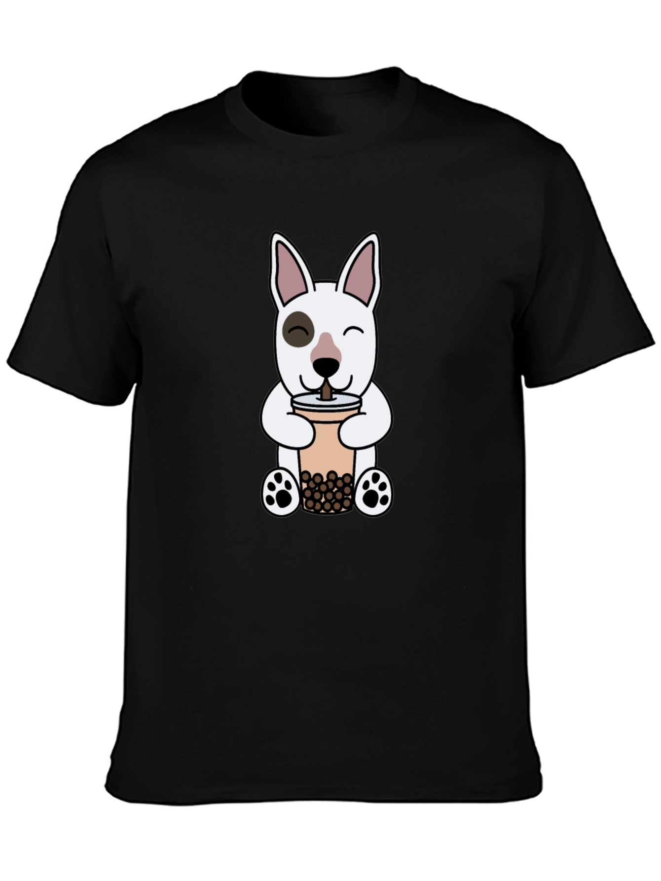Cute Dog Boba Tea Graphic T-Shirt