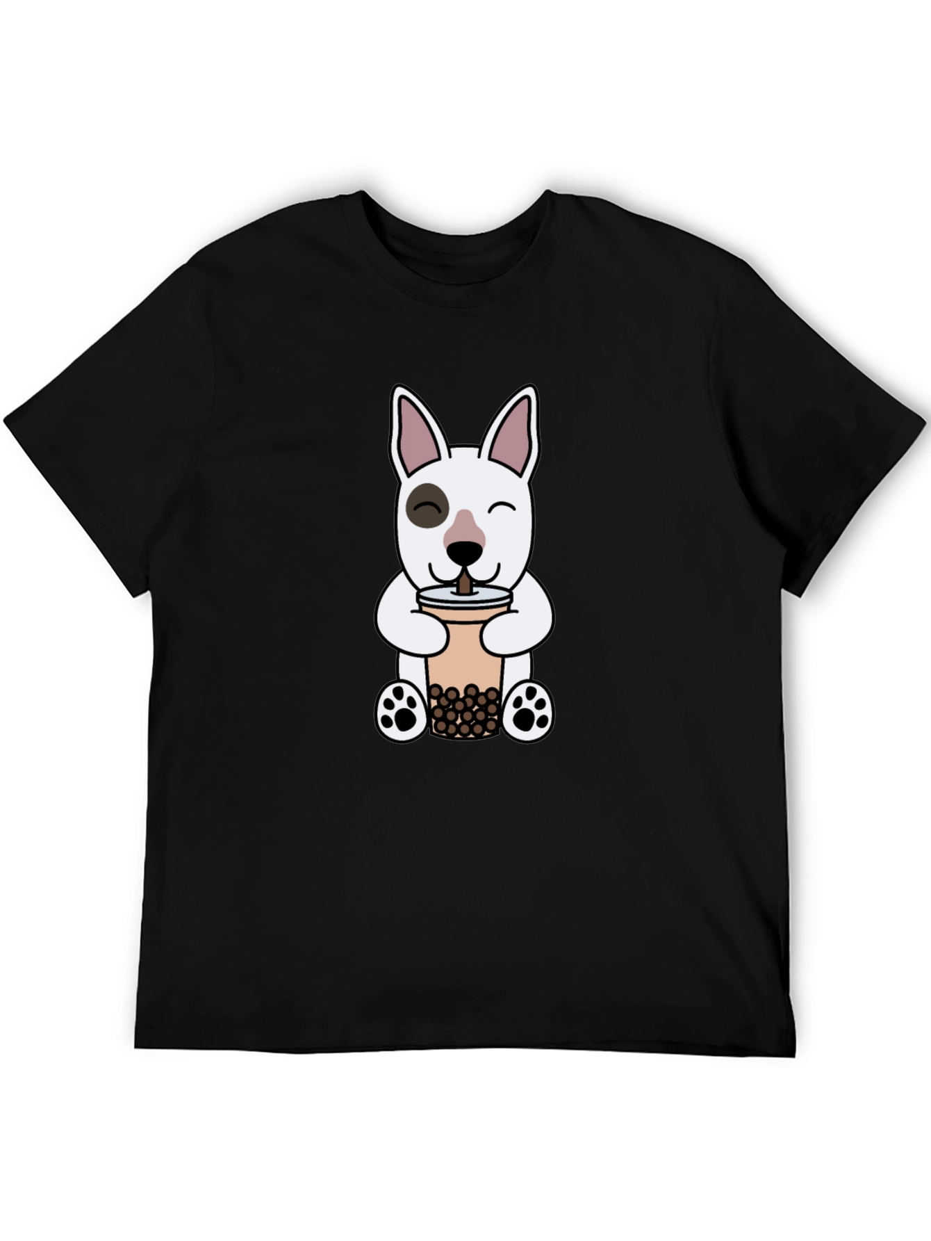 Cute Dog Boba Tea Graphic T-Shirt