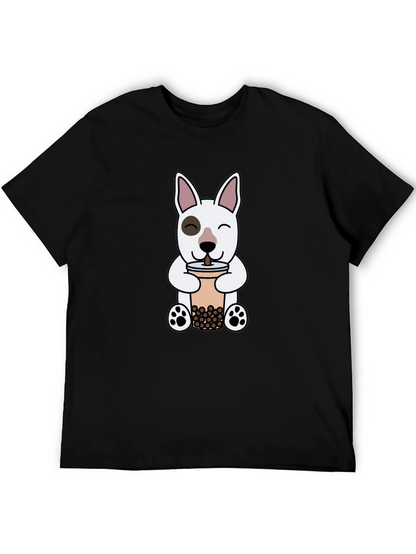 Cute Dog Boba Tea Graphic T-Shirt