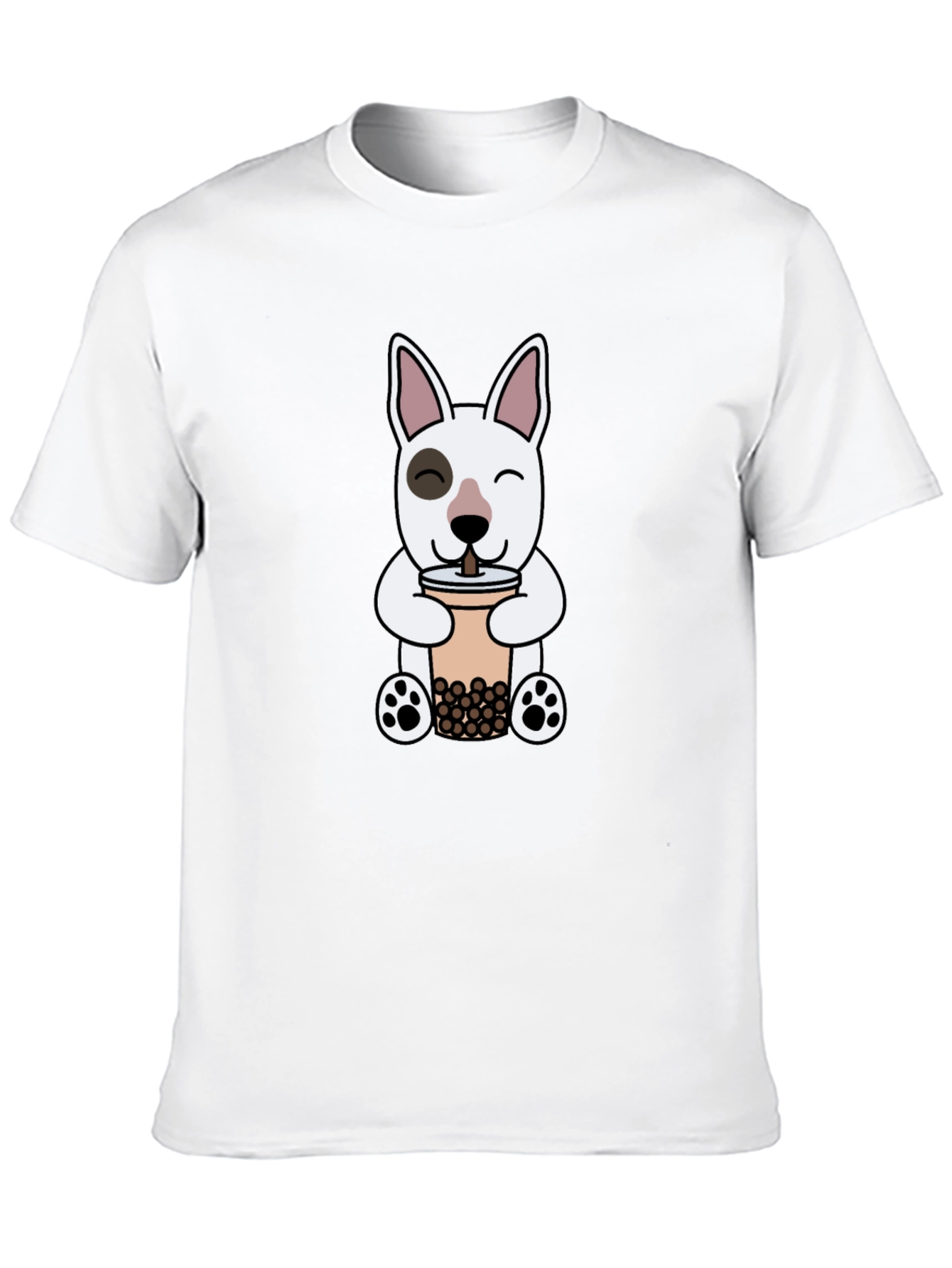 Cute Dog Boba Tea Graphic T-Shirt