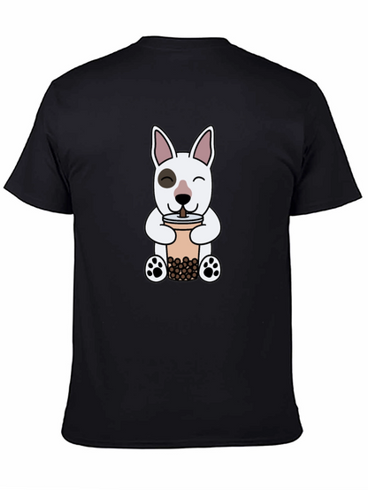 Cute Dog Boba Tea Graphic T-Shirt