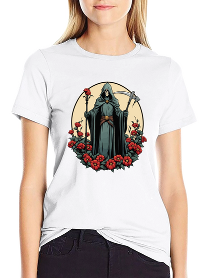 Grim Reaper Rose T-Shirt - Dark Aesthetic