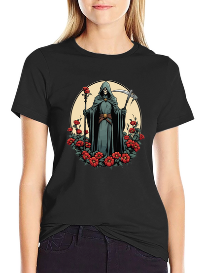 Grim Reaper Rose T-Shirt - Dark Aesthetic