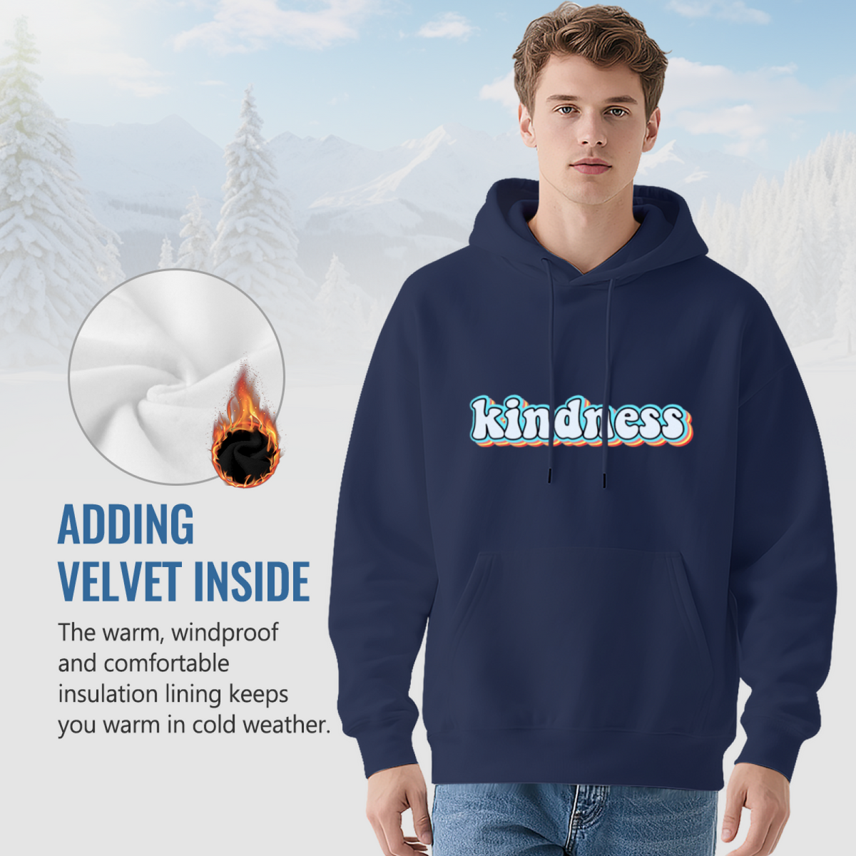 Retro Kindness Typography Hoodie