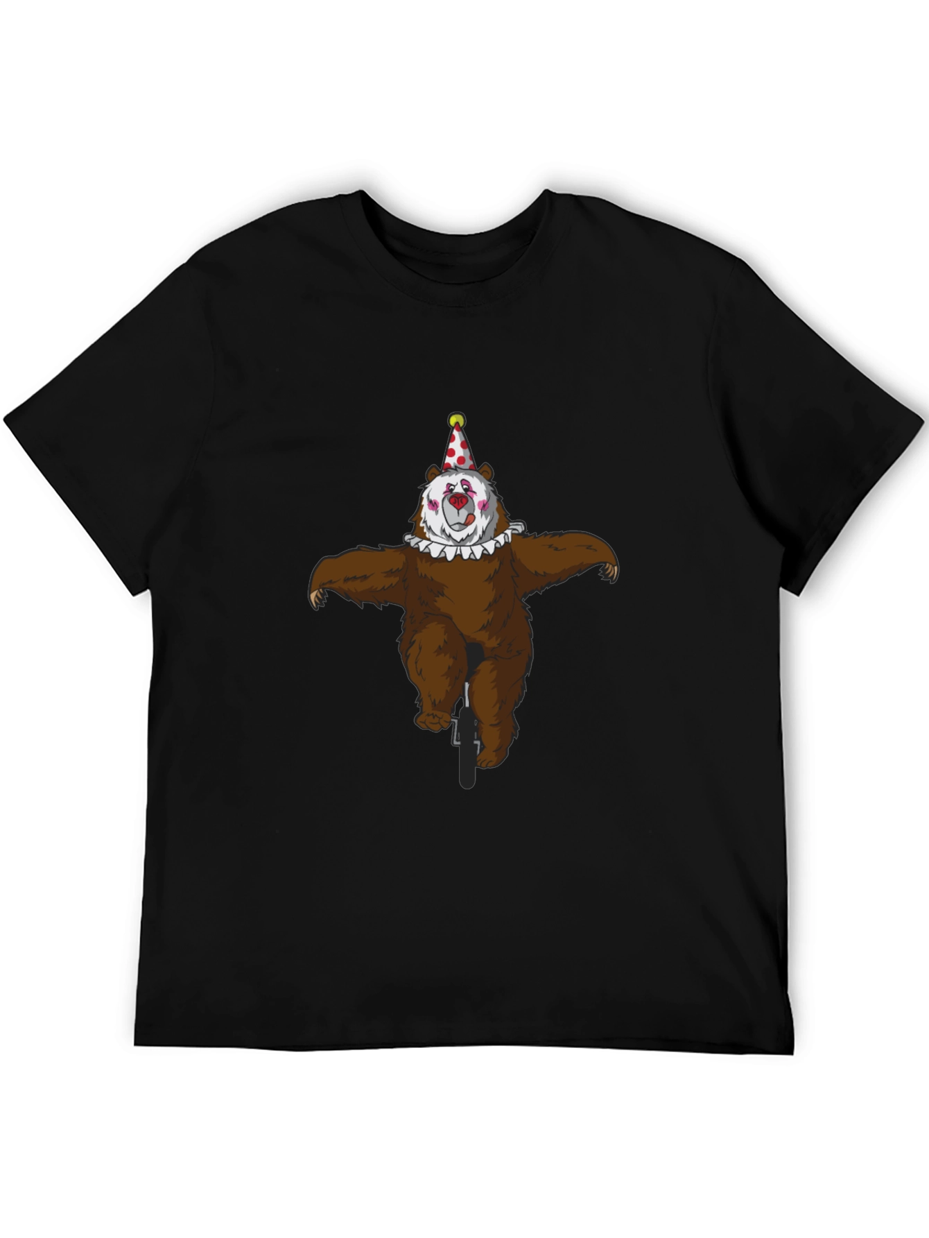 Clown Bear Unicycle Graphic T-Shirt