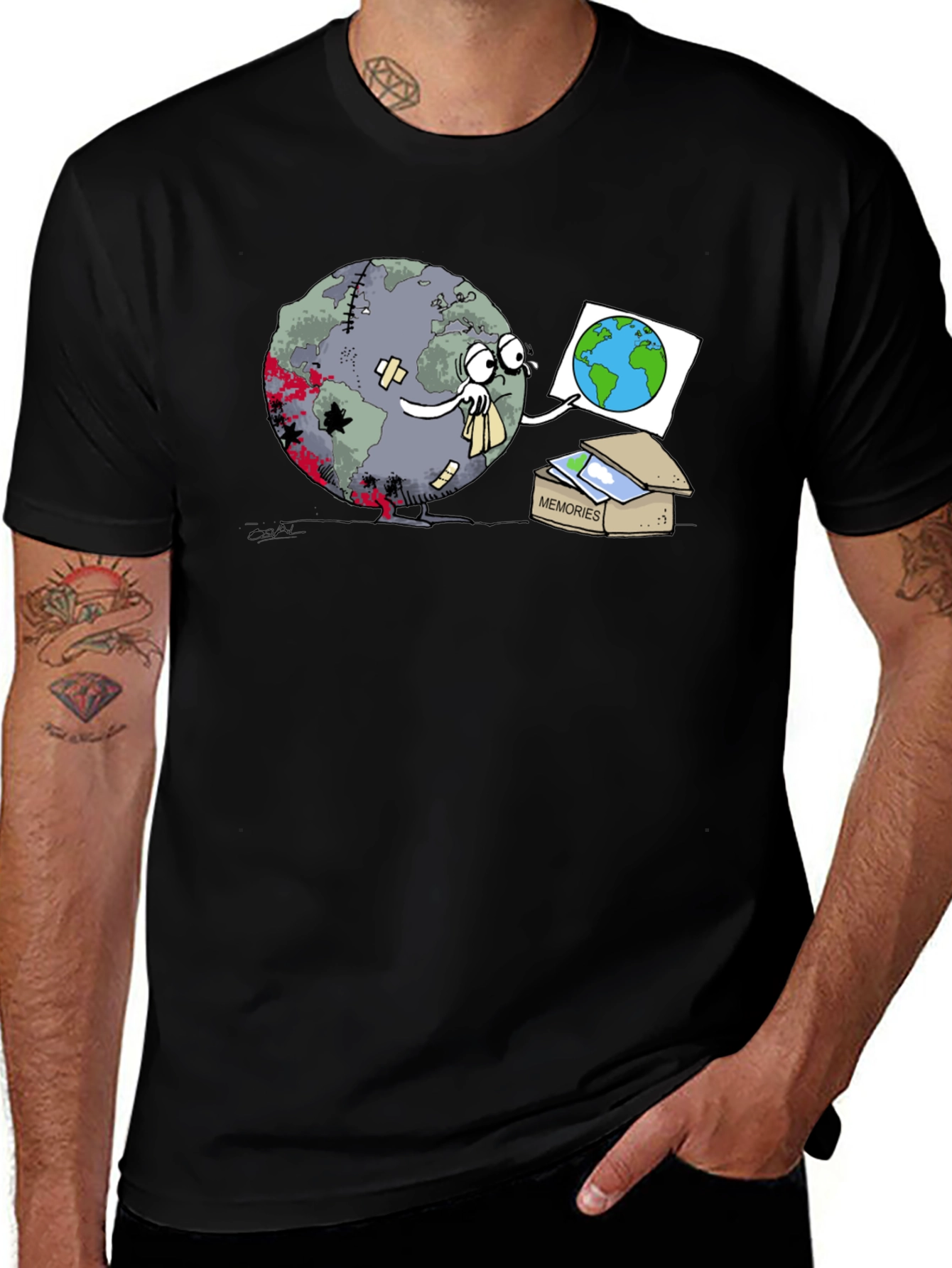 Earth Memories T-Shirt - Black Graphic Tee