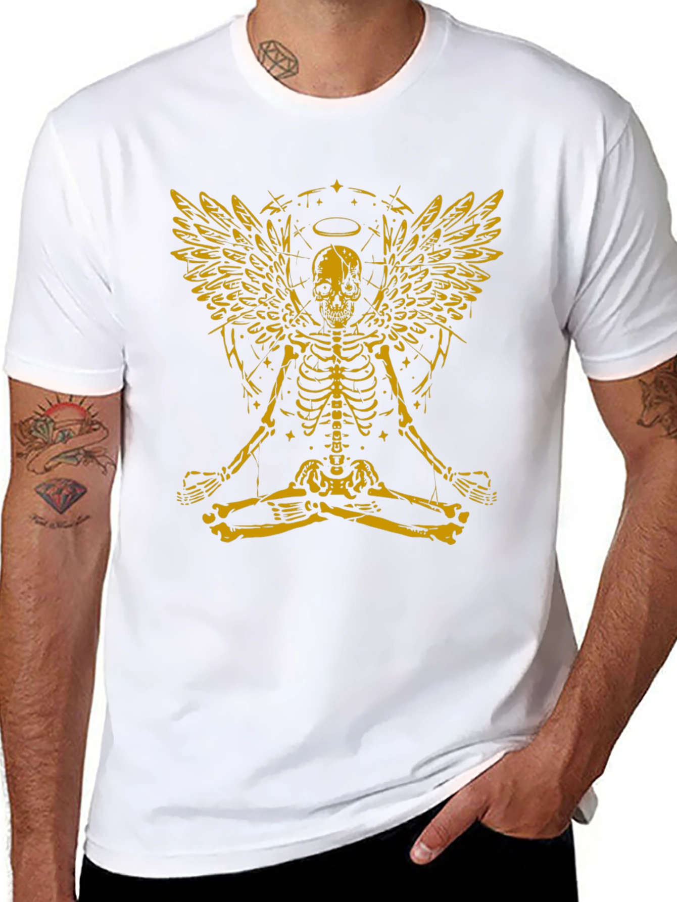 Skeleton Angel Graphic Tee - Black