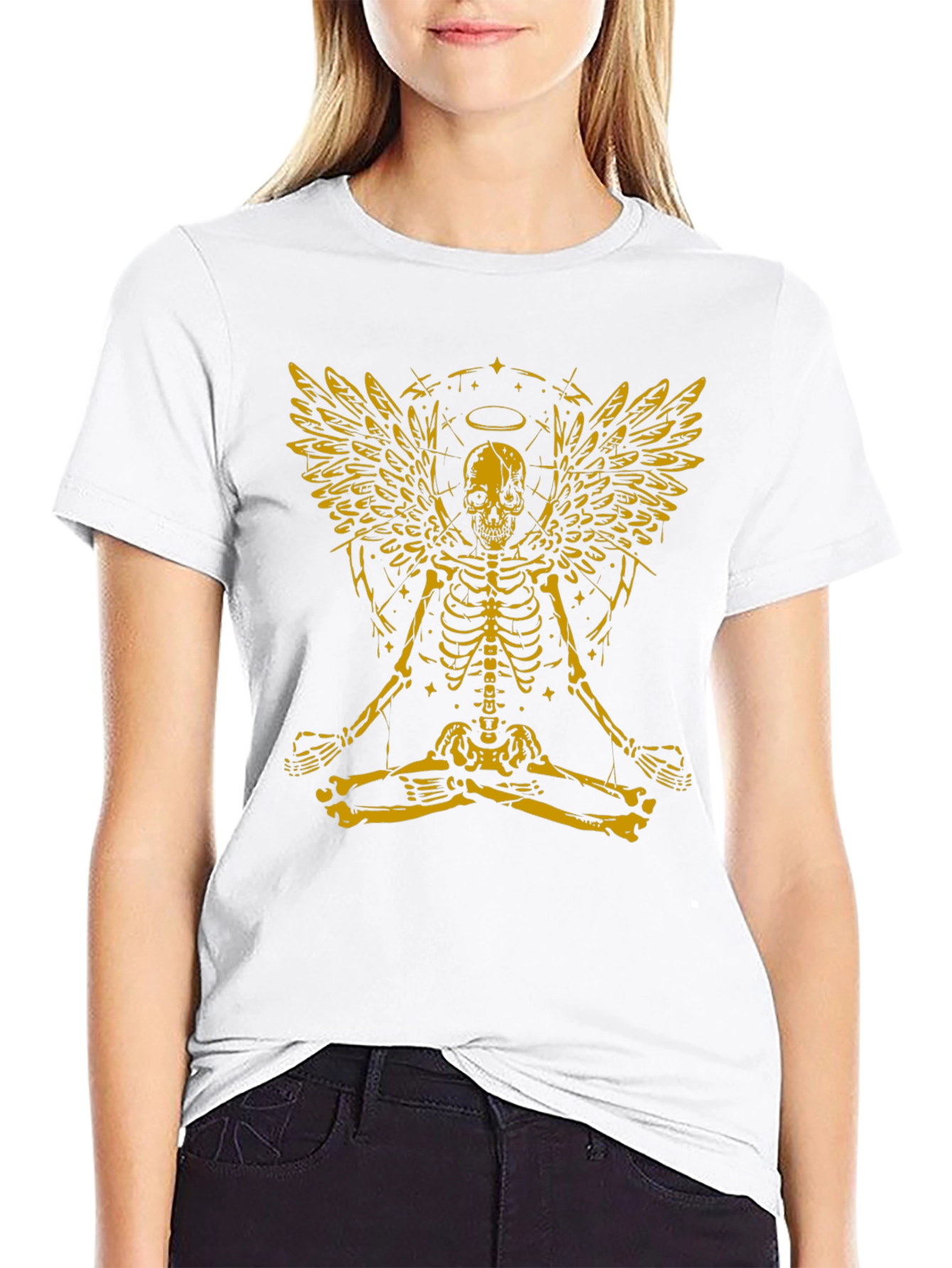 Skeleton Angel Graphic Tee - Black