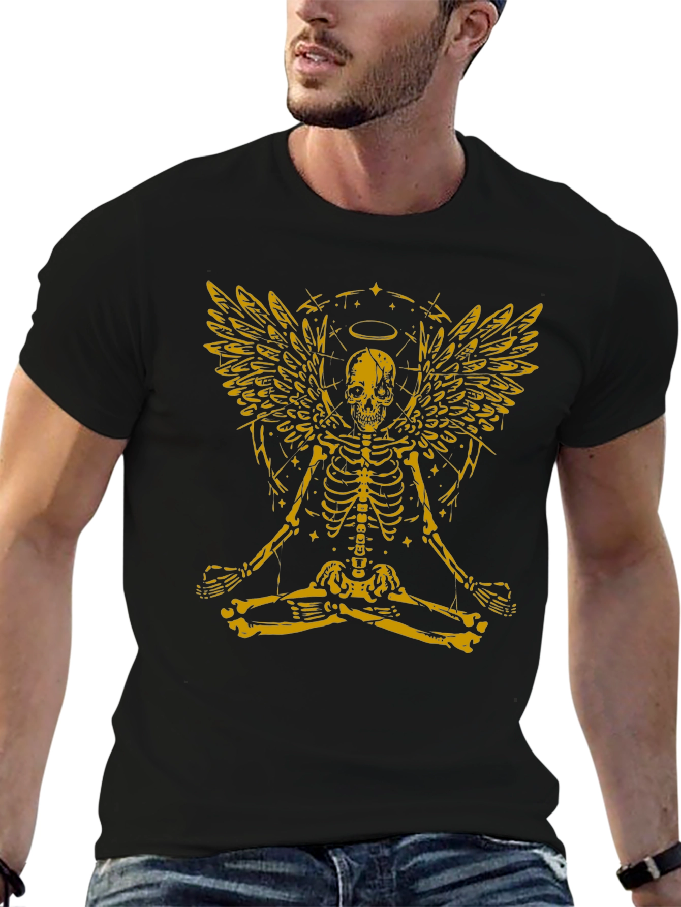 Skeleton Angel Graphic Tee - Black