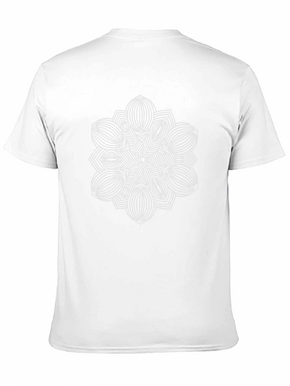 Geometric Mandala Graphic Tee - Black