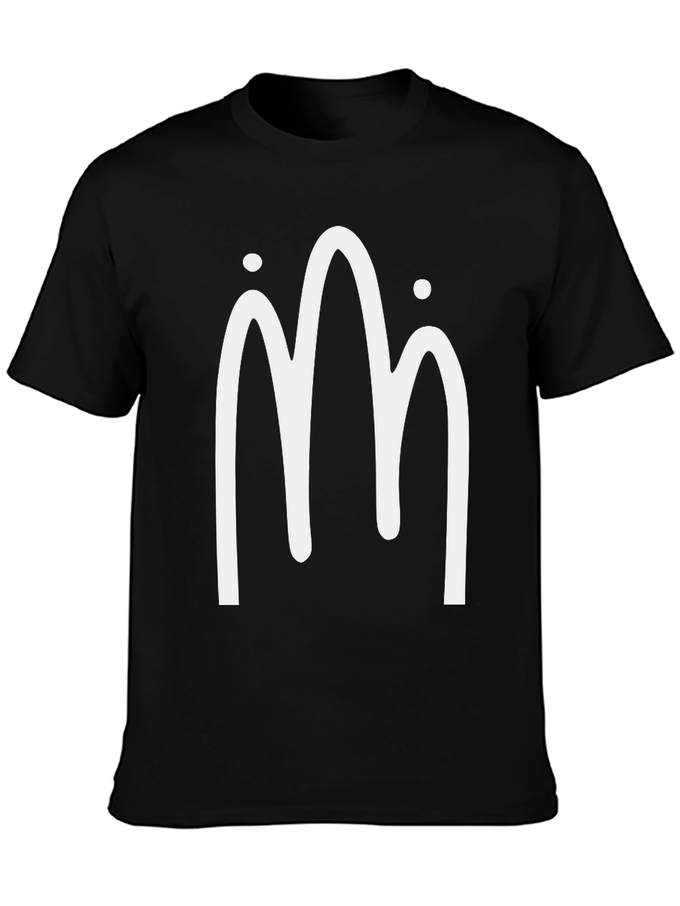 Minimalist Mountain Design Black T-Shirt