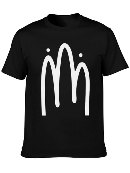 Minimalist Mountain Design Black T-Shirt