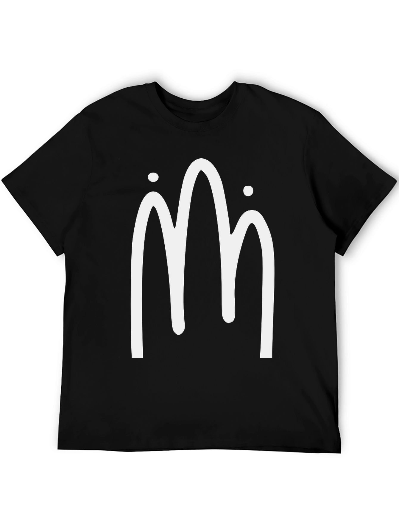 Minimalist Mountain Design Black T-Shirt