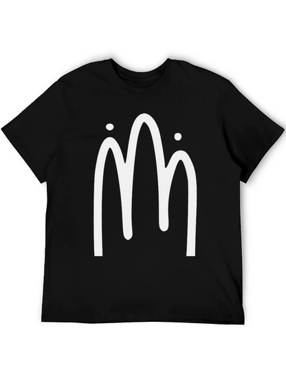 Minimalist Mountain Design Black T-Shirt