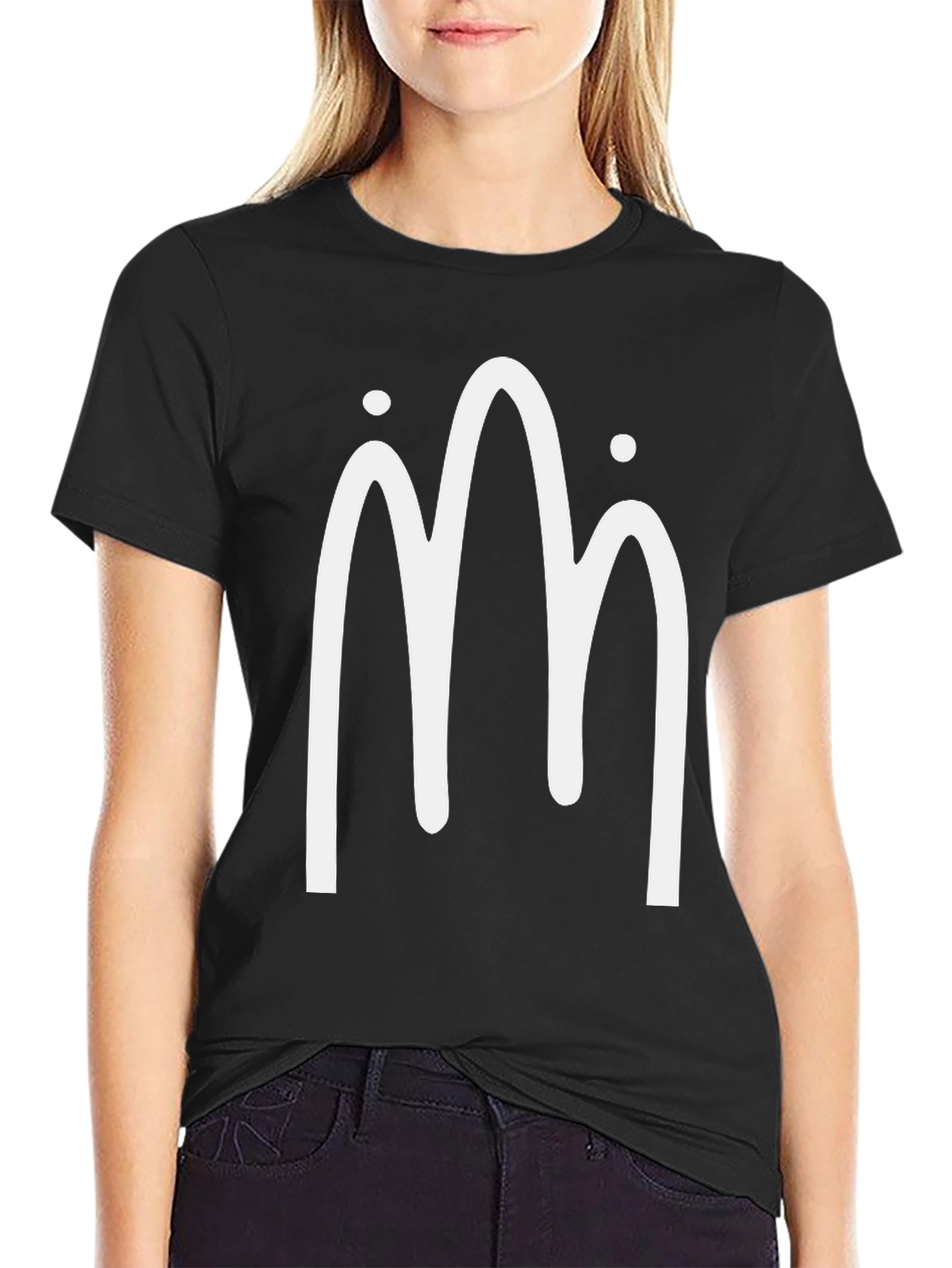 Minimalist Mountain Design Black T-Shirt