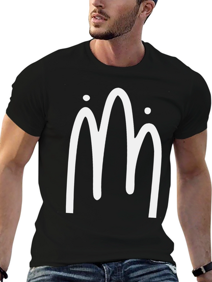 Minimalist Mountain Design Black T-Shirt
