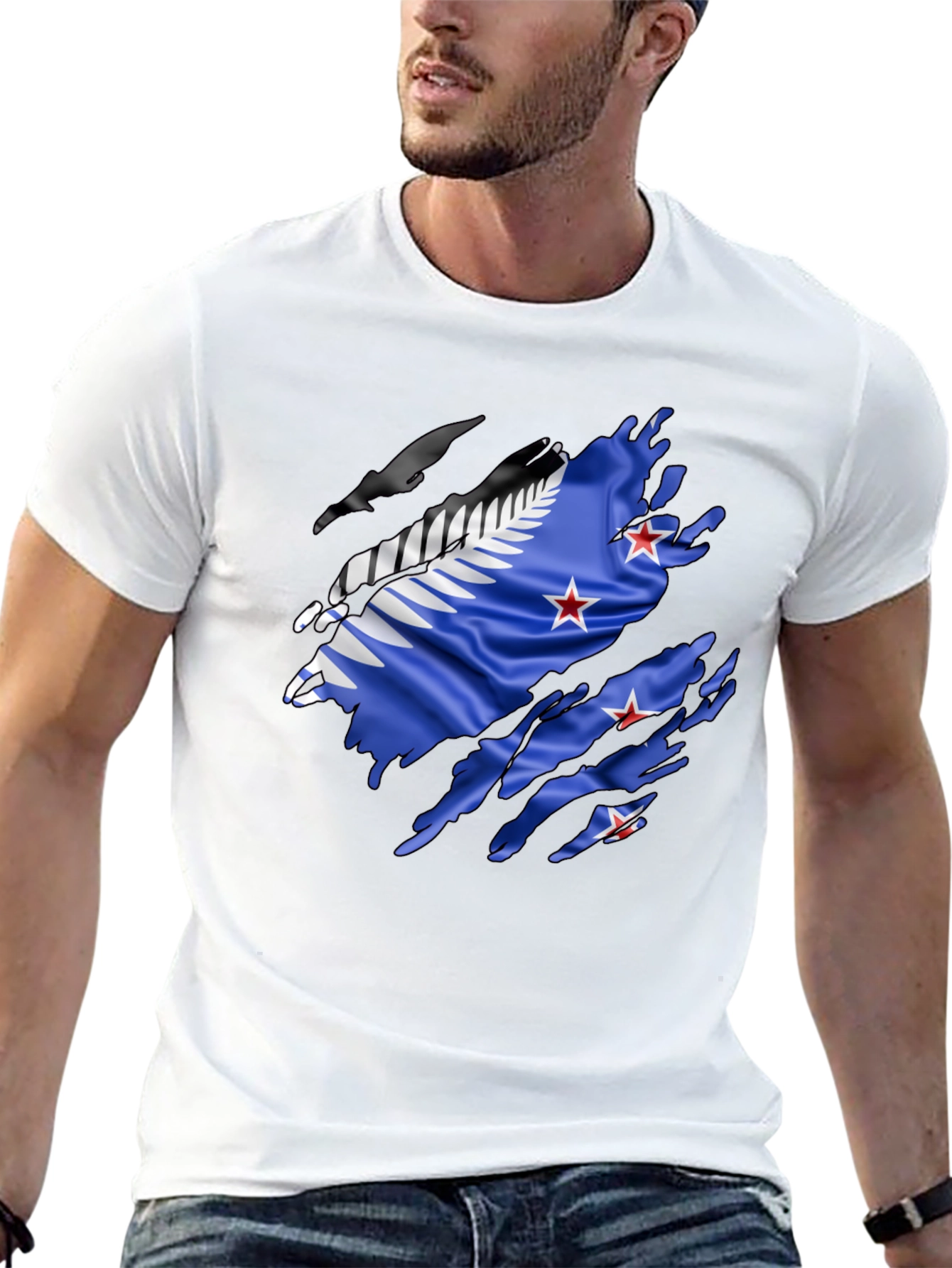 Torn New Zealand Flag T-Shirt