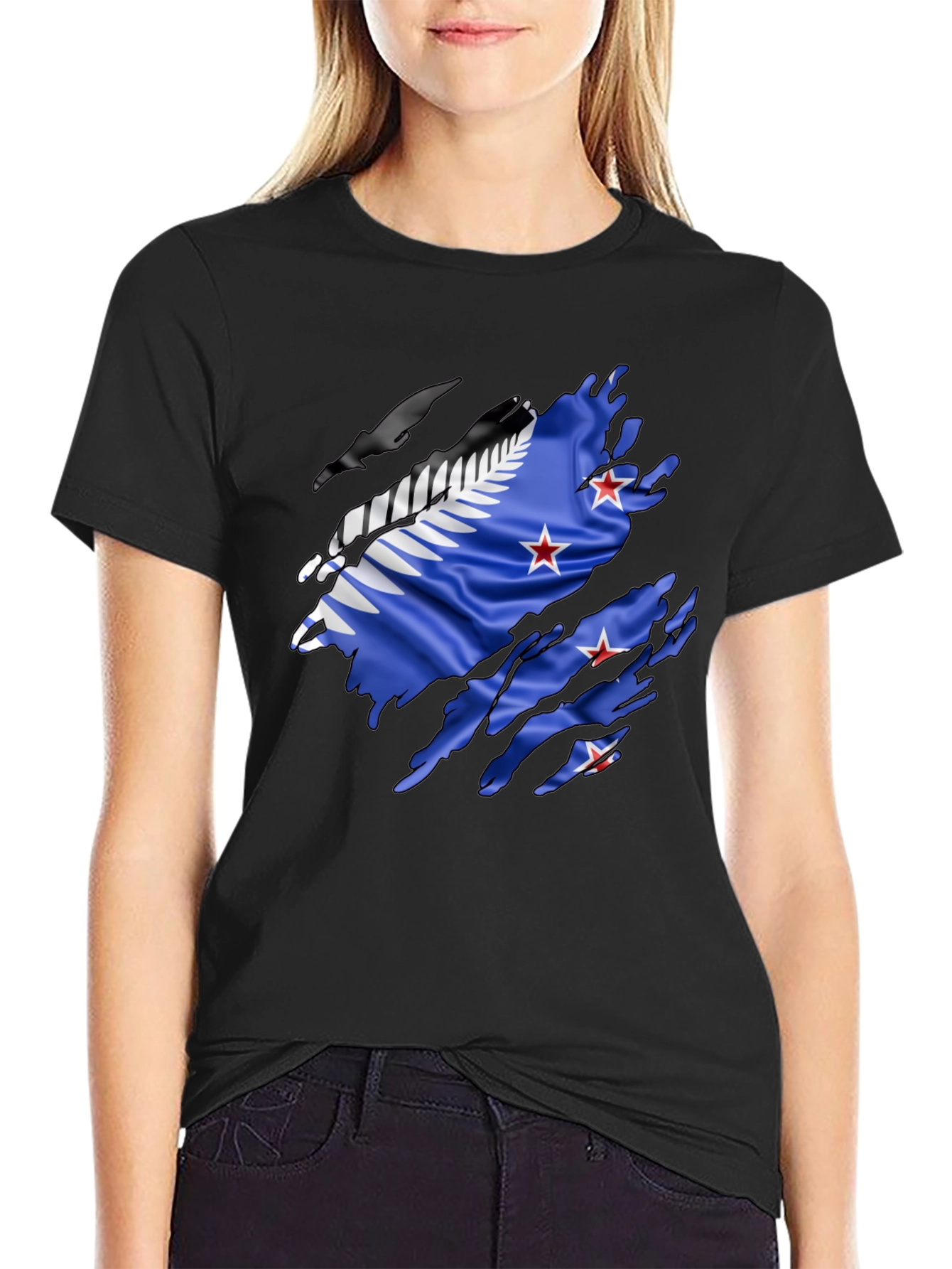 Torn New Zealand Flag T-Shirt