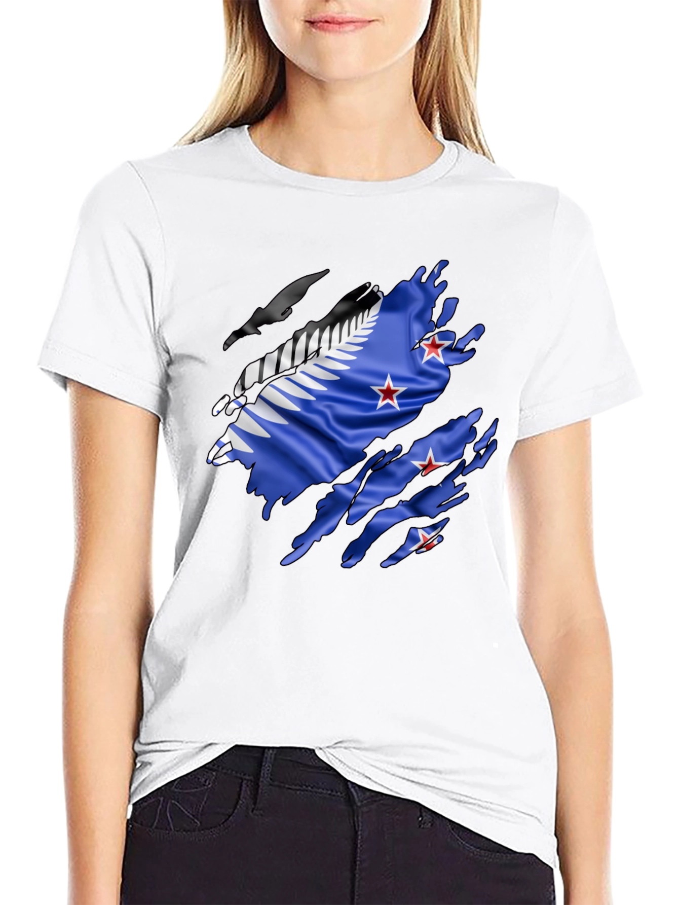 Torn New Zealand Flag T-Shirt