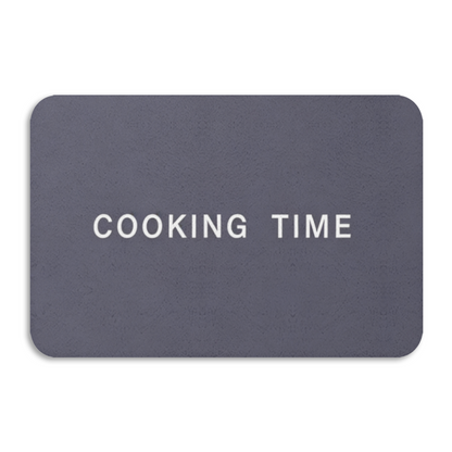 Cooking Time Text Print Diatomite Bath Mat