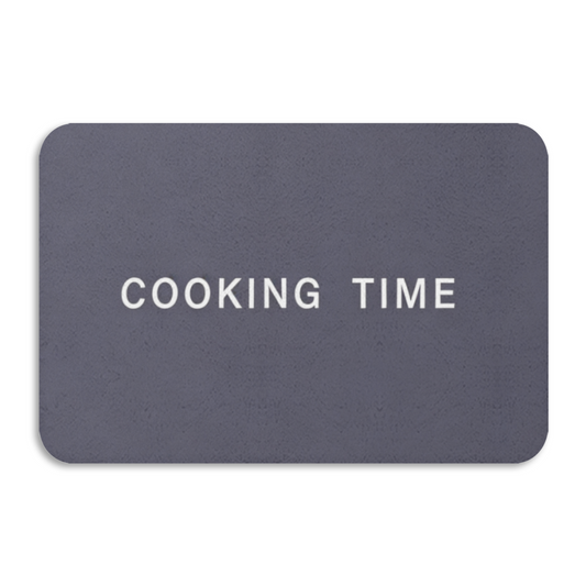 Cooking Time Text Print Diatomite Bath Mat