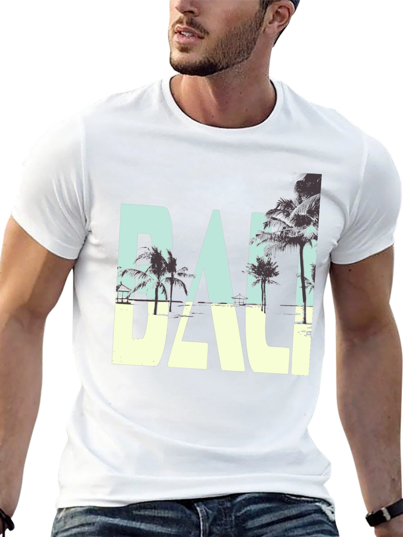 Bali Graphic Print Crew Neck T-Shirt