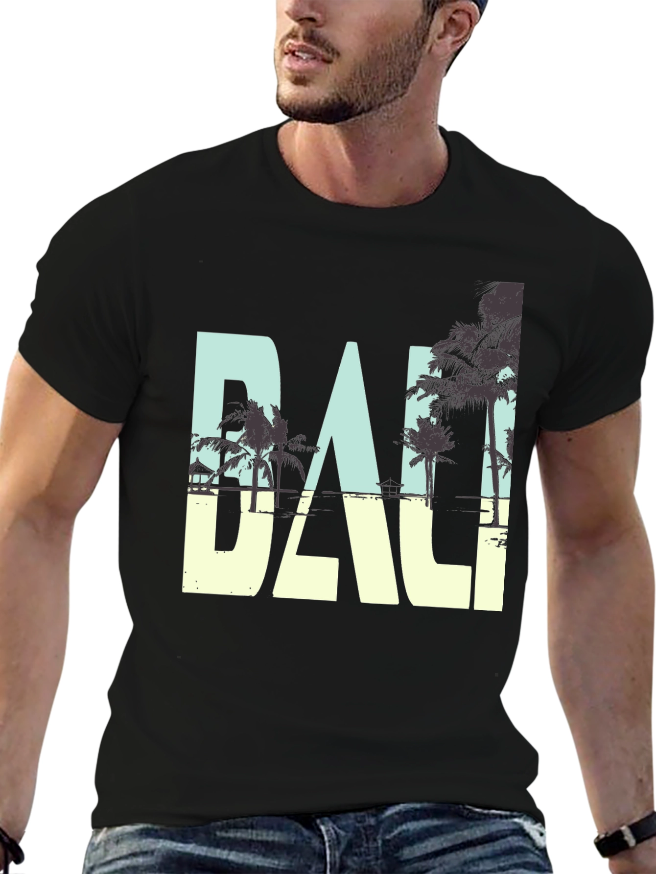 Bali Graphic Print Crew Neck T-Shirt