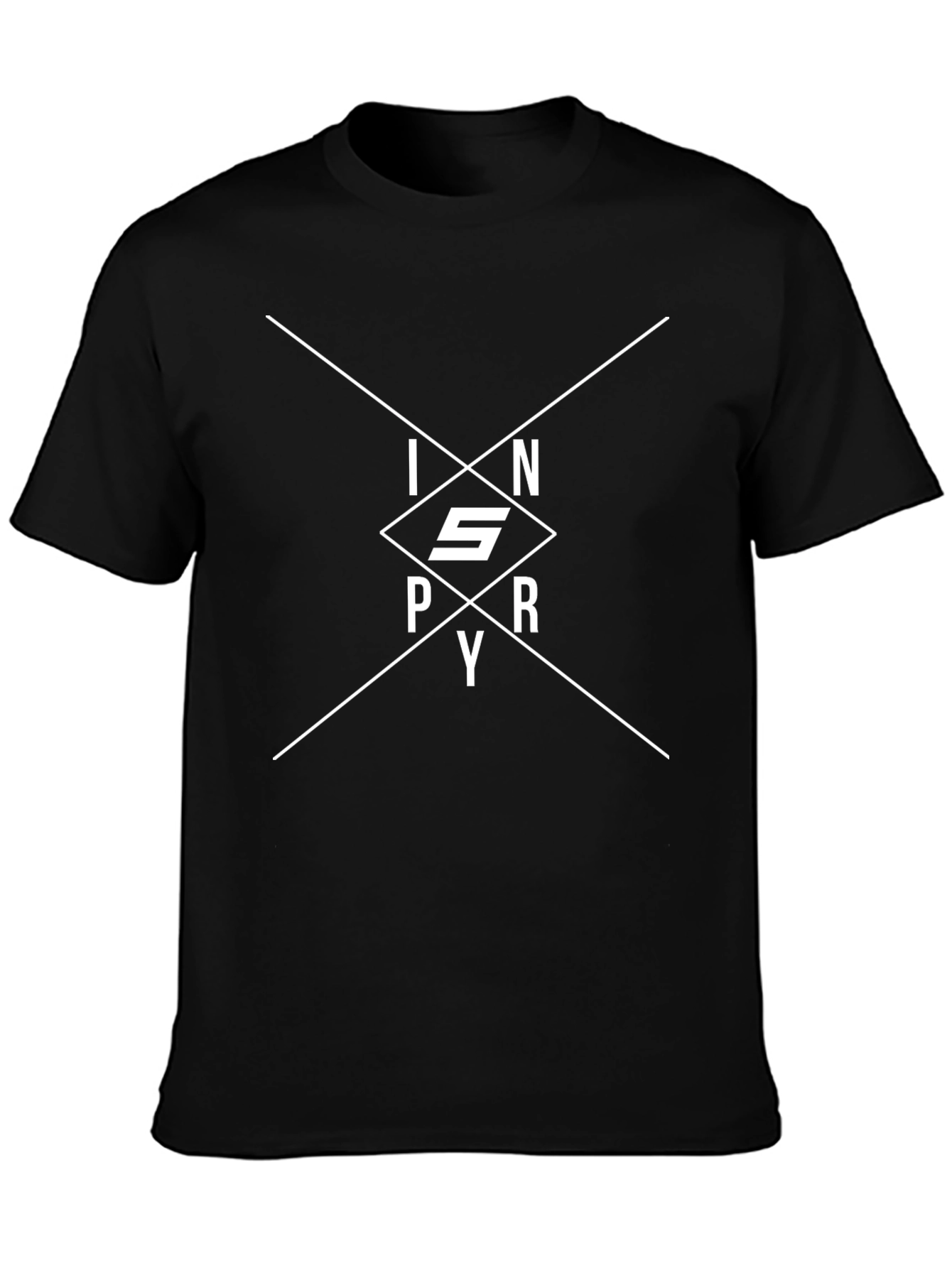 INSPRY Diamond Graphic T-Shirt - Modern Black Tee