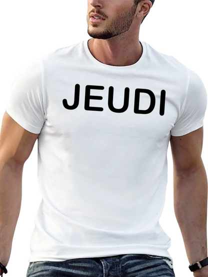 Jeudi Black Graphic Tee - Everyday Casual Wear