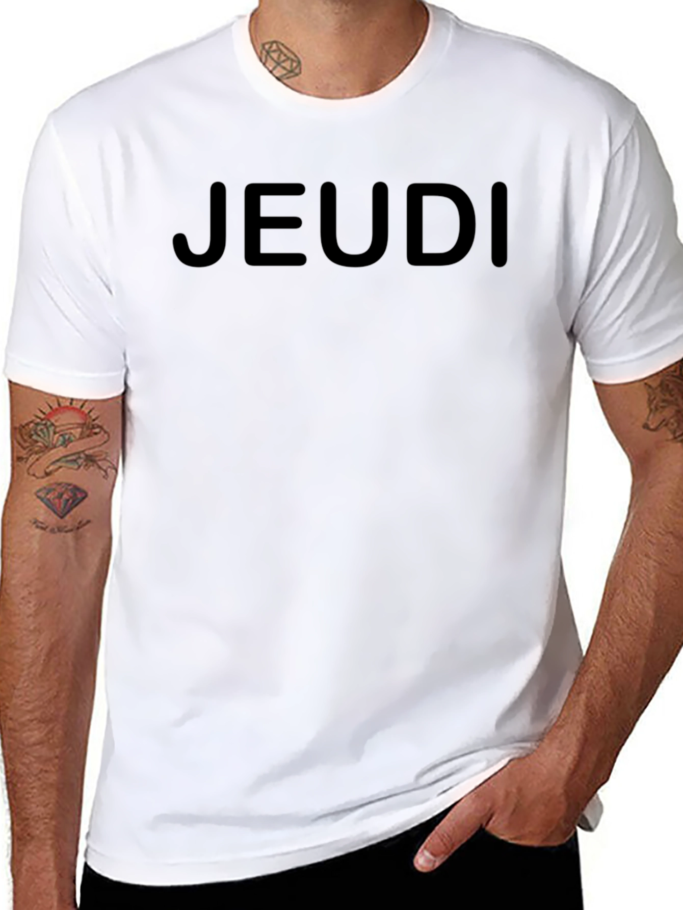 Jeudi Black Graphic Tee - Everyday Casual Wear