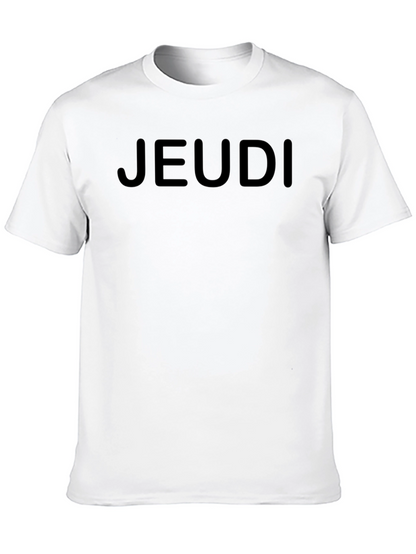 Jeudi Black Graphic Tee - Everyday Casual Wear