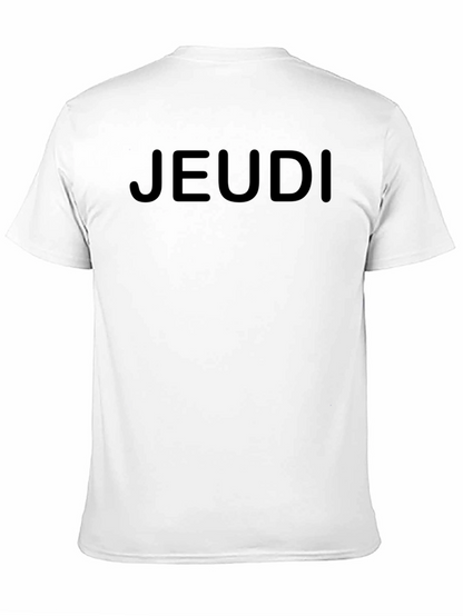 Jeudi Black Graphic Tee - Everyday Casual Wear