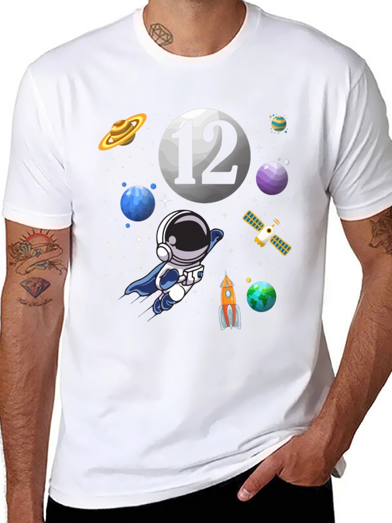 Space Theme Birthday T-Shirt - 12